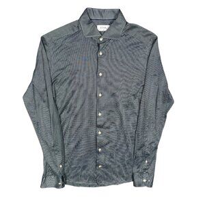 ETON Slim Fit Dress Shirt Stretch Micro-Check Long Sleeve Cotton 43 17 XL